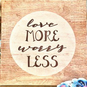 Love More Worry Less 8x8 Soft Canvas Wall Art